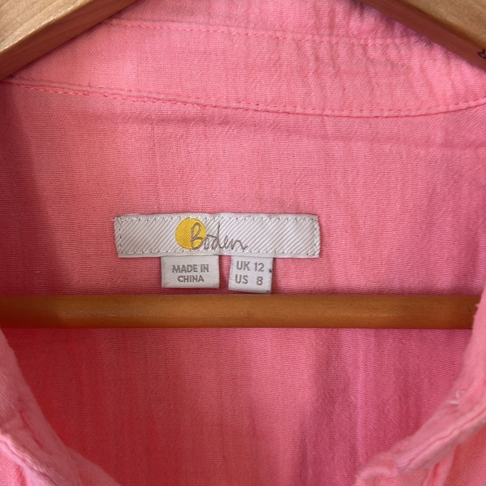 Boden Cotton Texture Shirt in Pink - Picture 8 of 10